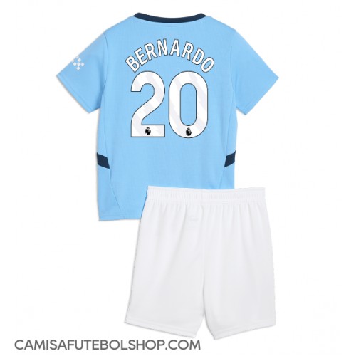 Camisa de time de futebol Manchester City Bernardo Silva #20 Replicas 1º Equipamento Infantil 2024-25 Manga Curta (+ Calças curtas)